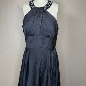 May Queen Black Embellished Halter Midi Dress